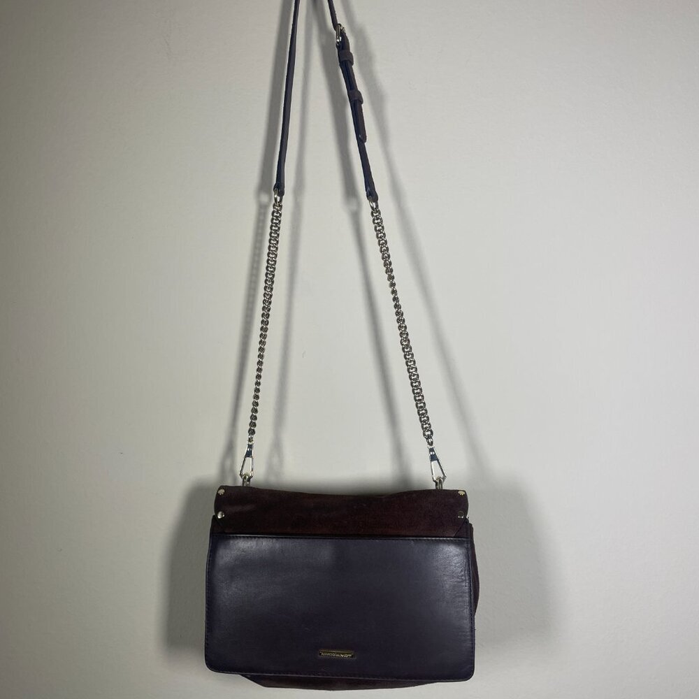 Rebecca Minkoff Women's Suede Leather Crossbody Square Bag Purse Travel! - Picture 7 of 9
